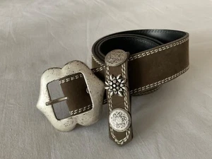 Wildledergürtel, Tracht,Länge 100 cm Breite 3,5 cm, Veloursleder - Bild 1 von 2