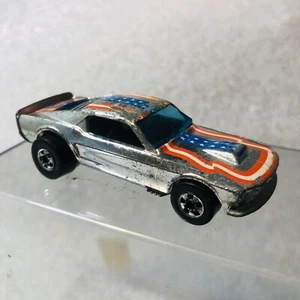 Hot Wheels 1974 Mustang Stocker Chrome Stars & Stripes H.K Rolls Well Vtg - Picture 1 of 6