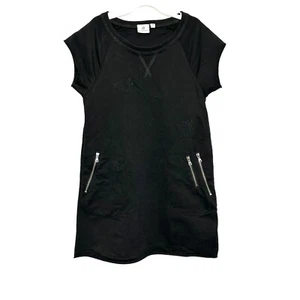 Adriano Goldschmied Girls Sz 6X Black Tunic Dress Kids Raw Hem Embroidered - Picture 1 of 7