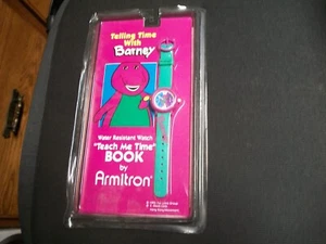 Telling Time With Barney Armitron Watch Teach Me Time Book 1993 NOS NIP - Bild 1 von 3
