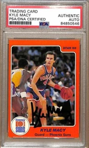 1984-85 Star Company #46 Kyle Macy Suns tarjeta firmada/automática PSA/ADN 178974 - Imagen 1 de 2