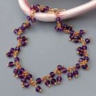 Natural Real Purple Amethyst Faceted Round Wrap Bracelet Charm Women Wedding