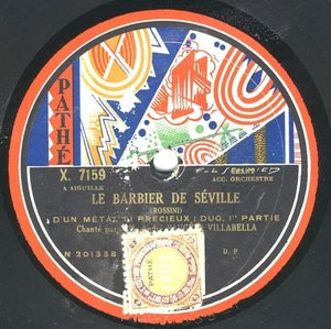 André Bauge / Miguel Villabella: Rossini Barbiere di Siviglia   Pathé Art 78 rpm - Picture 1 of 2