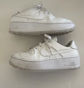 Nike Air Force 1 Platforms (AR5339-100) White Casual Sneakers Women Size 8 - Picture 1 of 9