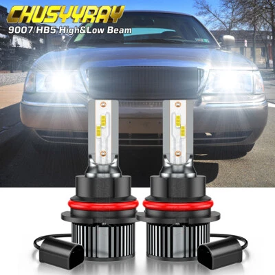 For Mercury Grand Marquis 1998-2005 Pair 9007 LED Headlight Hi/Lo Beam Bulbs - Image 1 of 4