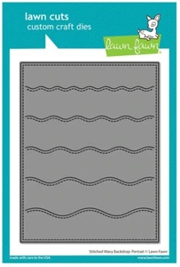 New! Lawn Fawn STITCHED WAVY BACKDROP: PORTRAIT Lawn Cuts Die LF2890 - Picture 1 of 1