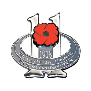 Armistice Day 11 Poppy Remembrance Day Veteran Canada Lapel Pin - Picture 1 of 3