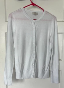 LOFT White Button-Up Cardigan Size S - Picture 1 of 4