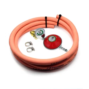 Régulateur de bouteille de gaz propane 37 Mo avec manomètre + tuyau et clips HP neuf - Photo 1 sur 1