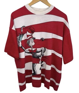 Vintage Universal Studios Cat in The Hat Dr. Seuss AOP Cartoon Shirt Gr. XL RAR - Bild 1 von 6