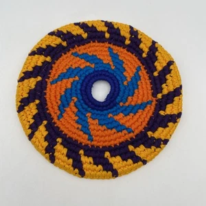 Soft Frisbee Handmade Pocket Disc Crochet Guatemala Hiking Picnics Tailgates - Picture 1 of 5