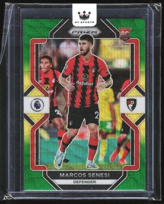 2022 Panini Prizm Premier League Green Yellow Marcos Senesi Rookie AFC - Image 1 of 2