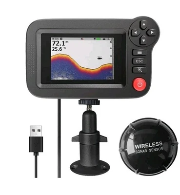 Smart Fish Finder Wireless Sonar Depth Finder Portable LCD for Boat Dock - Image 1 of 4
