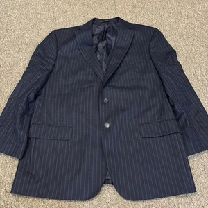 Blazer Mens 44 Regular Blue Pinstripes Vitale Barberis Canonico 1663 - Picture 1 of 14