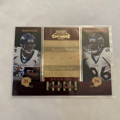 2007 Playoff Contenders - Draft Class Selvin Young, Tim Crowder #DC-11 Black... - Image 1 of 2