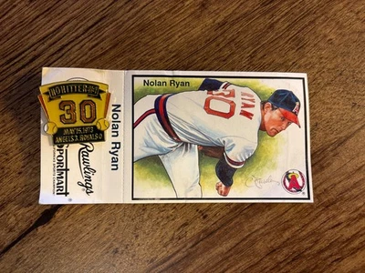 Nolan Ryan -Angels No Hitter #1 Sportmart/Rawlings Pin & Card - Image 1 of 2
