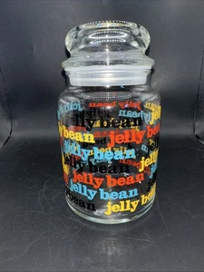 Vintage 1980er Glas Jelly Bean Thema Vorratsdose Bonbonglas mit Deckel  - Bild 1 von 6