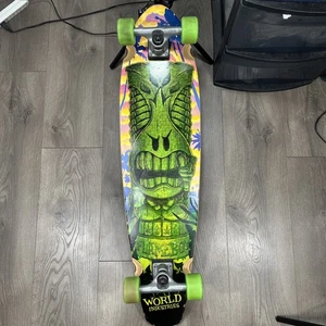 RARE World Industries Pintail Kicktail Longboard Tiki Flameboy 36” - Picture 1 of 5
