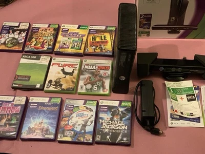 Xbox 360 Console 4GB Kinect Bundle Lot With 11 Games Forza, Micheal Jackson - Image 1 of 4