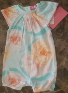 Isaac Mizrahi New York Girl's Baby One Piece 3 - 6 Months Pastel Flowers - Picture 1 of 3