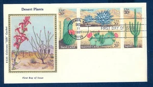 US 1942-1945 Desert Plants, Colorano 1981 Silk First Day Cover, complete block/4 - Picture 1 of 1