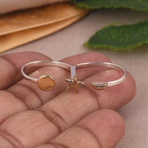 Celestial Rings Sun, Moon, and Stars Ring Band 925 Silver Birthday Gift for Her - Picture 1 of 12