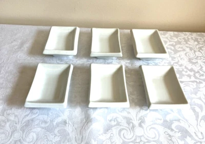 Juego de 6 cuencos de wasabi de soja de salsa blanca Pier 1 Importaciones platos rectangulares Foto 1 de 4