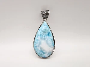 MUY GRANDE NUEVO COLGANTE LARIMAR REPÚBLICA DOMINICANA PLATA ESTERLINA 925 79,2 GRAMOS - Imagen 1 de 8