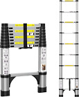 8.5Ft Telescoping Ladder, Aluminum Collapsible Ladder W/Non-Slip Feet, Lightweig
