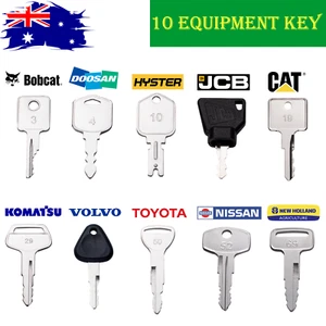 10 Forklift Keys Set For CAT Bobcat Komatsu Toyota Doosan Hyster JCB Yale Volvo - Picture 1 of 6