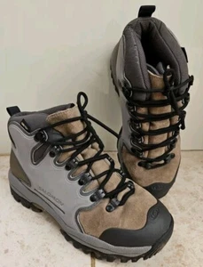 Vintage Y2K Salomon Ladies Size 4 Brown Grey Goretex Hike Boots Contagrip Grail - Picture 1 of 15