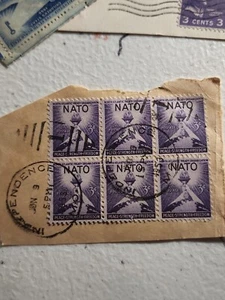 US Stamps Block of 6 Sc# 1008 ~1952 NATO 3c Used Great Find - # 6014 - Picture 1 of 3
