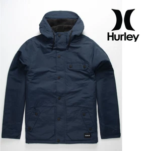 Hurley Slammer Full-Zip Hooded Winter Jacket Water Resistant Navy Blue Men's XL - Picture 1 of 9