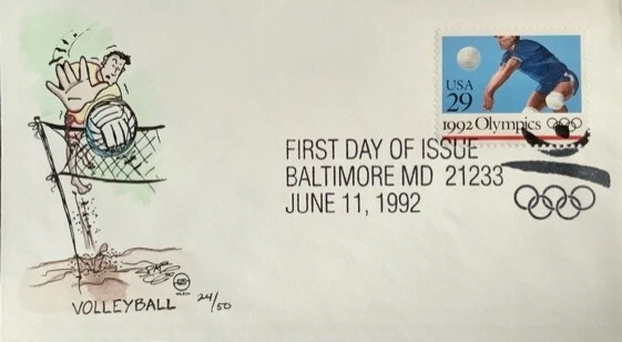 Steve Wilson Hand Painted 2639 Summer Olympics 92 Volleyball Baltimore MD - Image 1 of 1