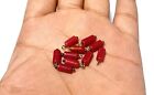 50Pcs Ruby Corundum Tube Hydro 4X8mm Smooth Beads Black Plated Wire Wrapped