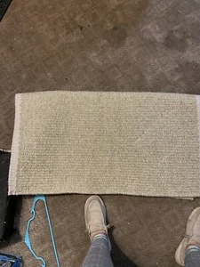 Handwoven WOOL MAYATEX GOLD METALIC WESTERN SADDLE BLANKET 33'' X 34'' - Picture 1 of 4