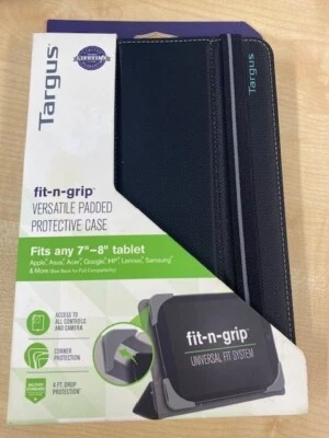 TABLET CASE - Targus  Fit N’ Grip Universal Case for 7-8” Tablets - Black - NEW - Image 1 of 2