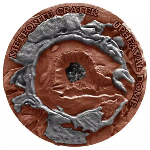 2019 Niue Meteoryt Krater Przełomowa kopuła 1 uncja srebrna moneta 38,61 mm