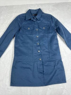 Zara Women's Ladies Denim Style Long Sleeve Mini Dress Size Medium - Image 1 of 4