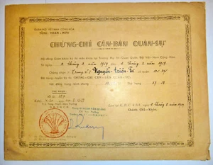 Rare - 1959 ARVN MILITARY CERTIFICATE - Sergeant Trieu Tu - Saigon - Vietnam War - Picture 1 of 7