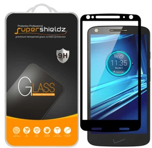 2X Full Cover Tempered Glass Screen Protector for Motorola Droid Turbo 2 (Black) - Picture 1 of 1