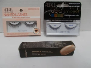 Lot of 3 - Ardell Naked Lashes 423, color impact 110, ECO SOUL water eye tint - Picture 1 of 3