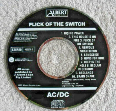ACDC Angus Young Malcolm Young Flick The Switch Import Albert Hard Rock CD. Foto 1 de 4