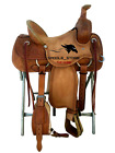 Brown Leather Western Saddle Tooled Roper Ranch Horse Saddle Size 12" To 18"
