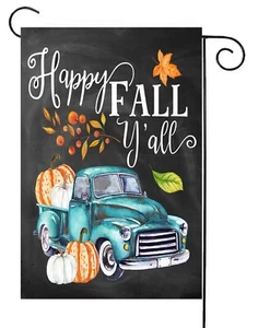 Happy Fall Yall Gartenfahne - Qualität 12x18 doppelseitige weiche Flagge - Bild 1 von 1