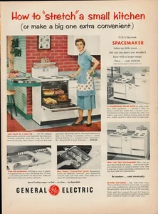 General Electric 1954 Cocina Estufa Horno Electrodoméstico Vintage Retro Impresión Anuncio Pequeño - Imagen 1 de 8