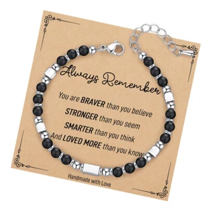 Inspirational 4MM Gemstone Beads Bracelets Chain Gifts for Women Teen Girl - Picture 1 of 11