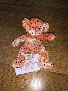 Russ Berrie GLITZY GALS Naranja OSO DE PELUCHE Manchas Brillantes Juguete Suave Con Etiquetas - Imagen 1 de 8