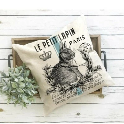 French Country, Pillow Cover, Easter, Le Petit ,  Handmade, Spring, Farmhouse - Image 1 of 4