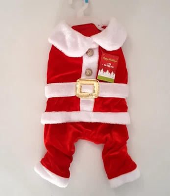 Happy Howlidays Pet Santa Claus Costume Size S Dog Christmas Apparel - Image 1 of 4